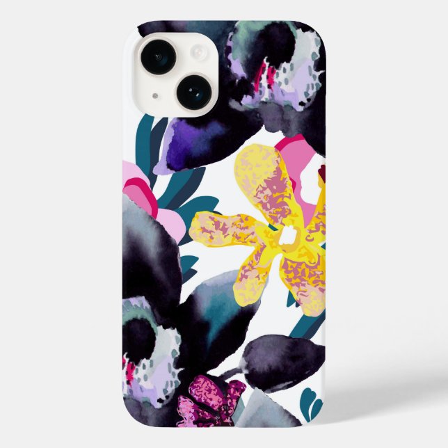 Capas de iphone Impressão da Orquídea de Aquarela (Verso)