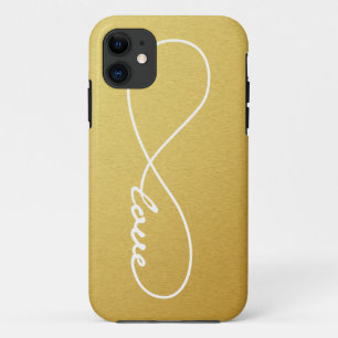 capas de iphone Infinita de Amor Dourado e Branco