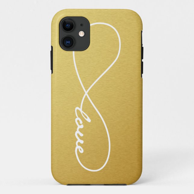 capas de iphone Infinita de Amor Dourado e Branco (Verso)