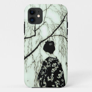 Capas de iphone japonesas da mulher da árvore