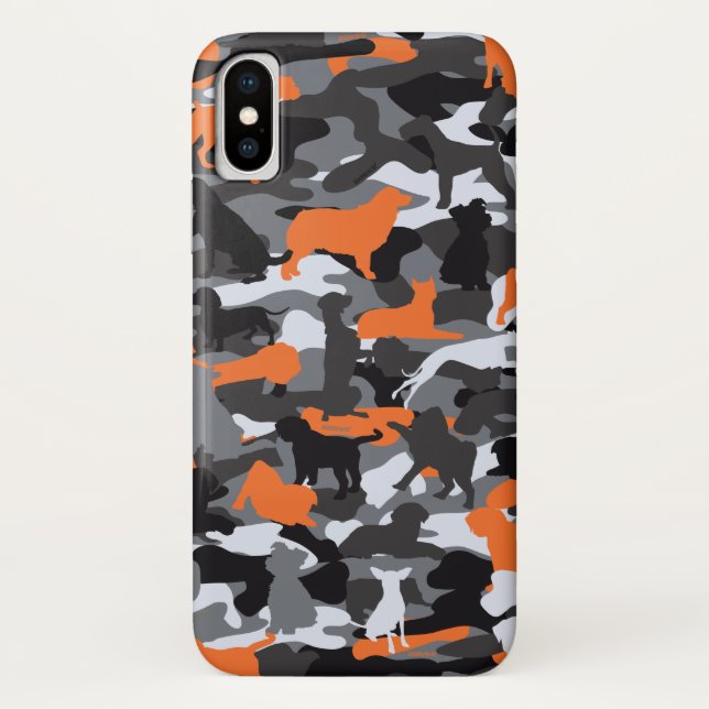 capas de iphone Laranja Cachorro e Camo (Verso)