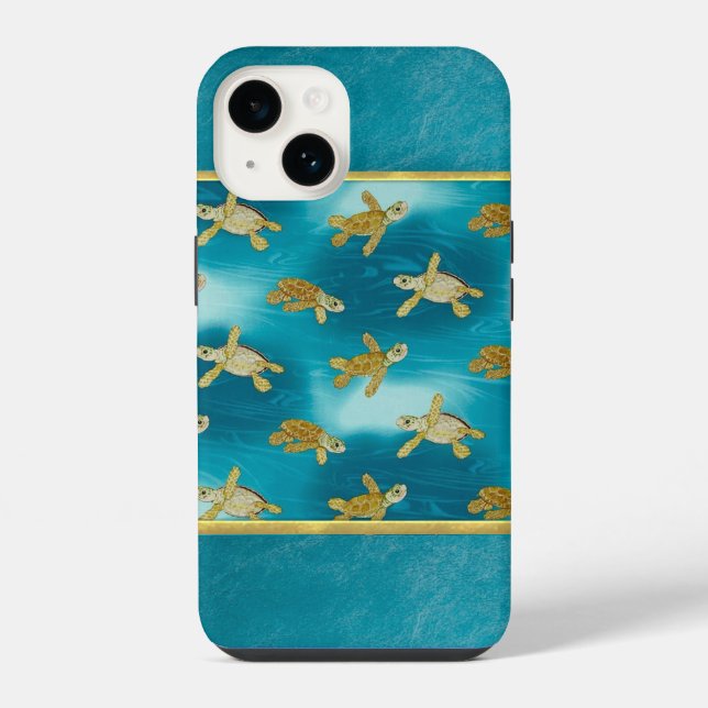 Capas de iPhone legais com tartarugas douradas (Verso)