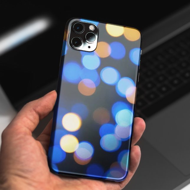Capas de iphone luminosas azuis (Blue luminous bokeh iphone cases)