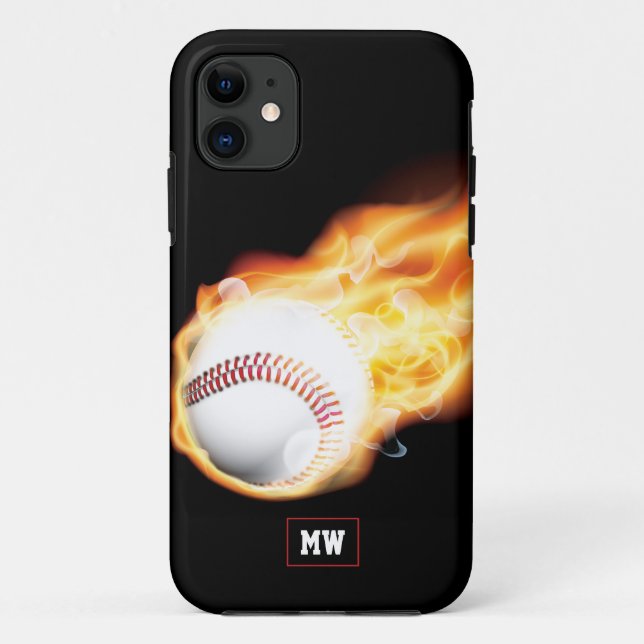 Capas de iphone Monograma De Casco-Mato De Basebal (Verso)