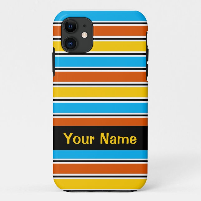 Capas de iphone 'Name' Clássica de Stripe Global (Verso)