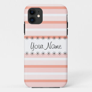 Capas de iphone 'Name' de Faixa de Coral