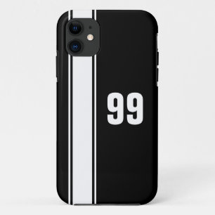 Capas de iphone Numerada de Jersey da faixa branca