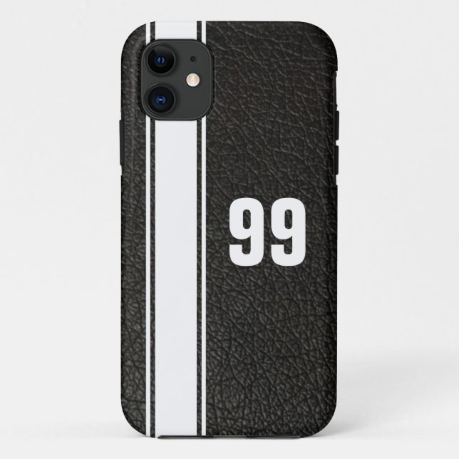 Capas de iphone Numerada de Jersey de couro e dist (Verso)