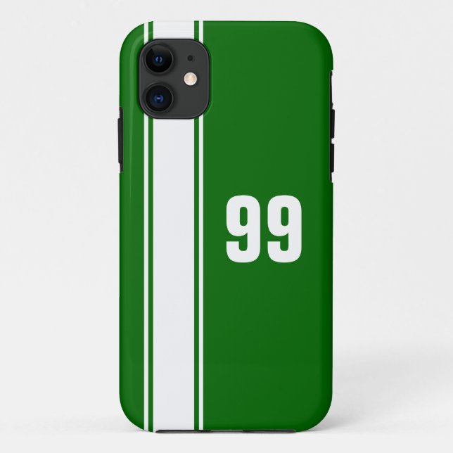 Capas de iphone Numerada de Jersey Green & White S (Verso)