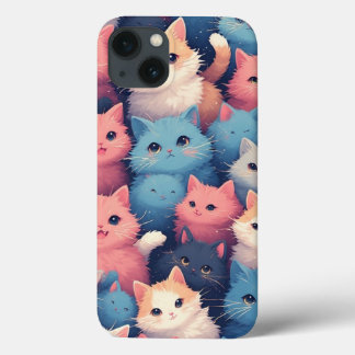 Capas de iphone-Padrão de Gatos de Pastel de Kawai