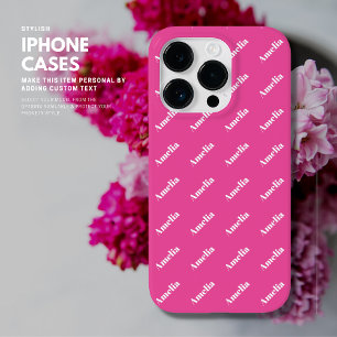 Capas de iphone Padrão do Nome do Monograma Cor-de