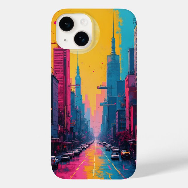 capas de iphone (paisagem urbana vibrante) (Verso)