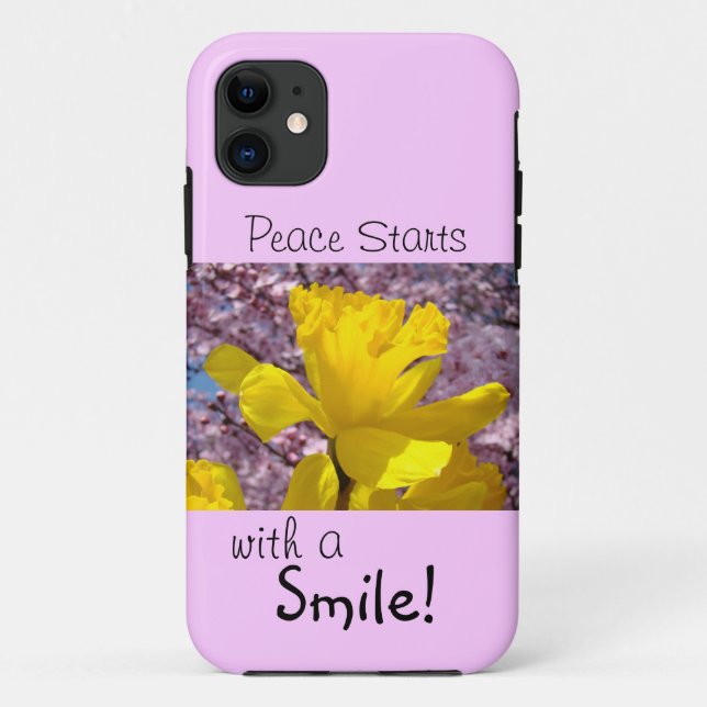Capas de iPhone Paz começa com um Sorriso Primaver (Verso)
