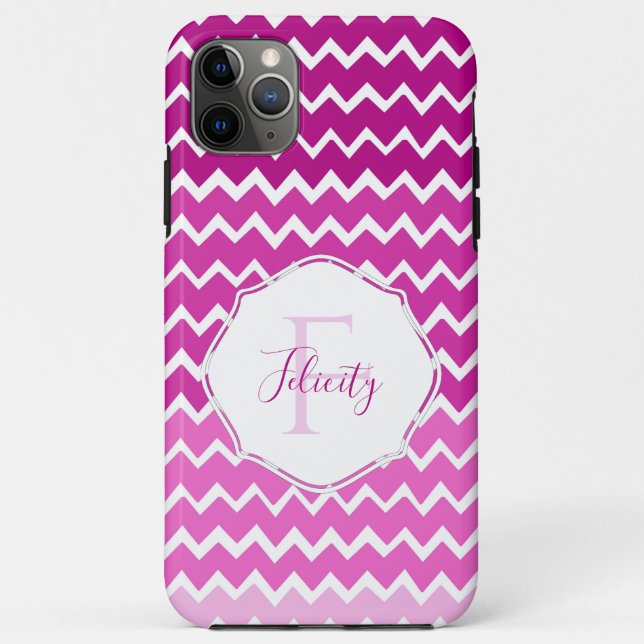 Capas de iphone Personalizada Chevron de Mão Rosa (Verso)
