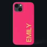 Capas de iphone Personalizada Cor-de-Rosa Moderna<br><div class="desc">Caso do iPhone 13 Personalizado,  Cor-de-Rosa Moderno. Capas de iphone personalizada com nome.</div>