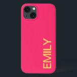 Capas de iphone Personalizada Cor-de-Rosa Moderna<br><div class="desc">Caso do iPhone 13 Personalizado,  Cor-de-Rosa Moderno. Capas de iphone personalizada com nome.</div>