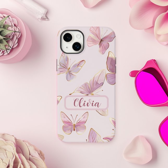 Capas de iphone Personalizada da Borboleta Rosa (Criador carregado)