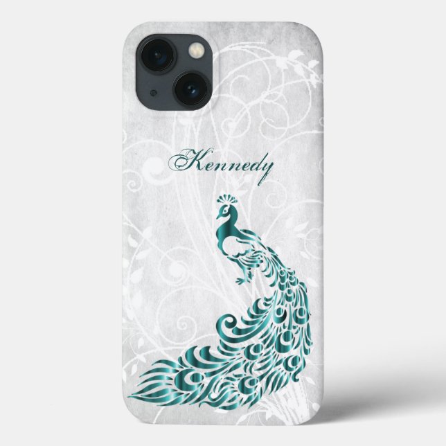 Capas de iphone Personalizada De Cascata Teal Peac (Verso)