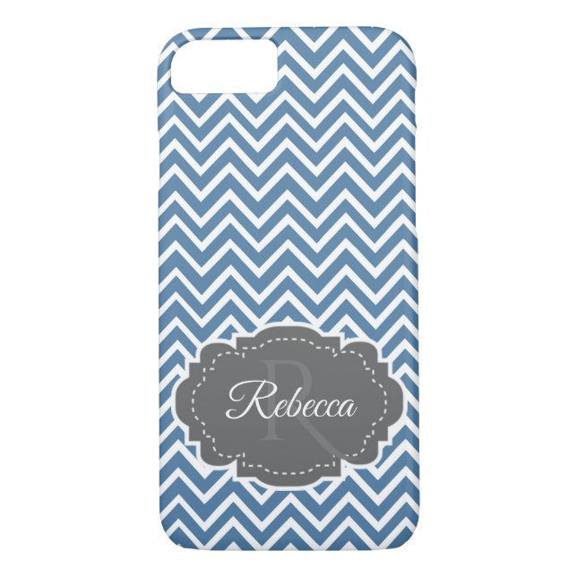 Capas de iphone Personalizada de Chevron Azul (Verso)