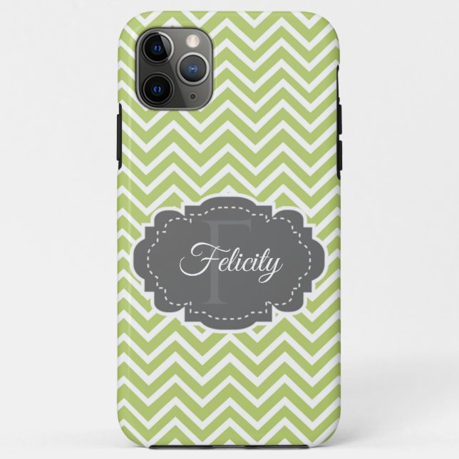 Capas de iphone Personalizada do Green Chevron (Verso)