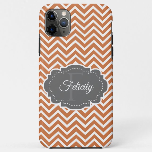 Capas de iphone Personalizada do Orange Chevron (Verso)