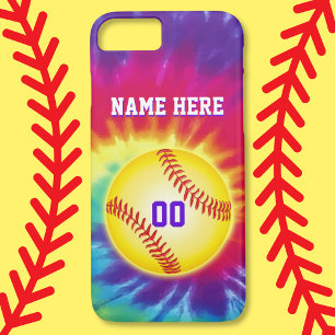 Capas de iphone personalizadas de softball com seu
