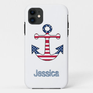 capas de iphone Personalizado Monograma Anchor Pat