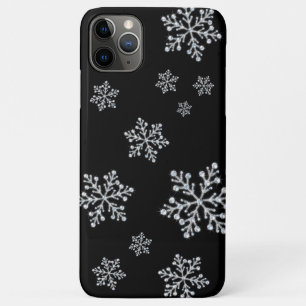 capas de iphone preta com flocos de neve