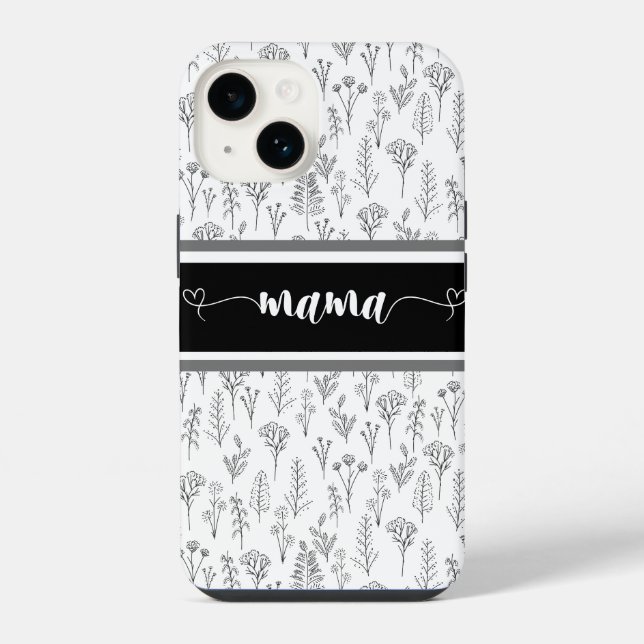 Capas de iphone preta e branca para mamãe (Verso)