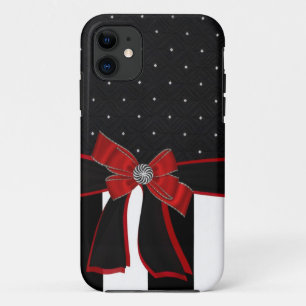 Capas de iphone pretas & brancas do cristal de