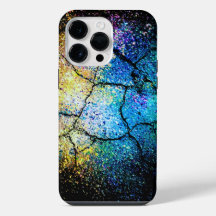 Capas de iphone rachada de cores vívidas vibrantes