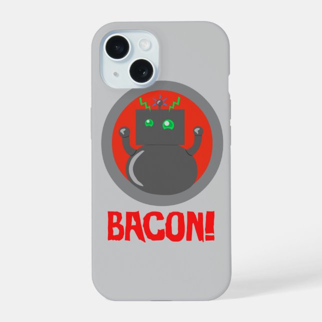 Capas de iphone Robot Bacon (Verso)
