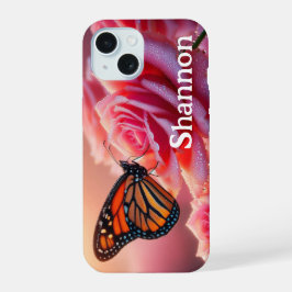 capas de iphone - Rosa da borboleta
