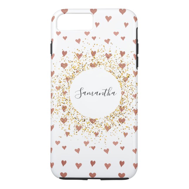 Capas de iphone Rosa personalizada Dourada de bril (Verso)