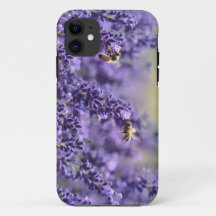 Capas de iphone roxas da lavanda e das abelhas