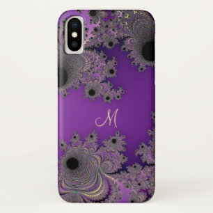 Capas de iphone roxas Pearlescent do monograma do