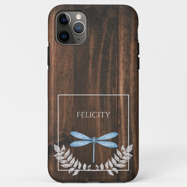 Capas de iphone Rustic Blue Dragonfly (Verso)