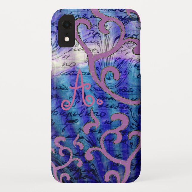 Capas de iphone telefônica misteriosa do monograma (Verso)