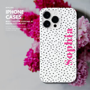 Capas de iphone Típica de Pontos Rosa com Nome