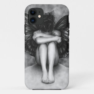 Capas de iphone tristes da menina da borboleta