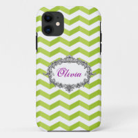 capas de iphone Verde/Branco 3D Chevrons adicione