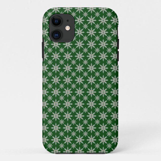 Capas de iphone verde em floco de neve (Verso)