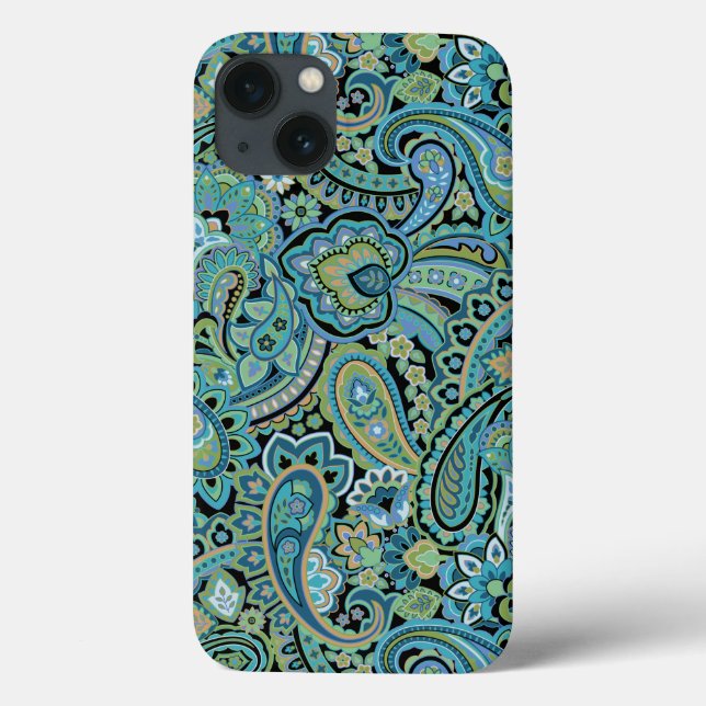 Capas de iphone Verde Paisley Forest (Verso)