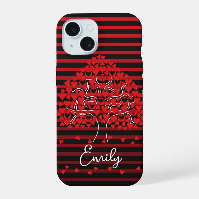 Capas de iphone Vermelha  de Árvore de Amor (Verso)