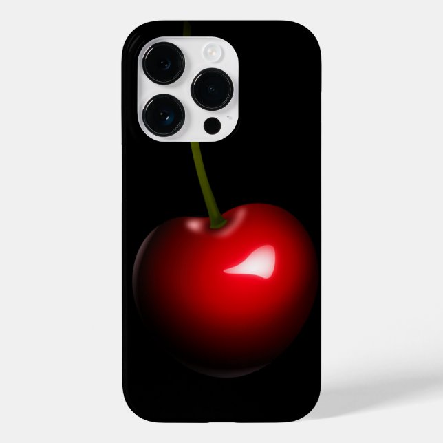 Capas de iphone Vermelha Preta de Cereja - Cores P (Verso)