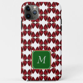 Capas de iphone Vermelha Ruby Gemstone Monograma I