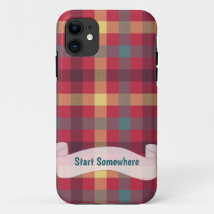 Capas de iphone vermelho-amarelo-Tartan