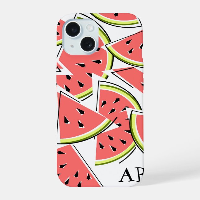 Capas de iphone vertical da melancia "Monograma" (Verso)