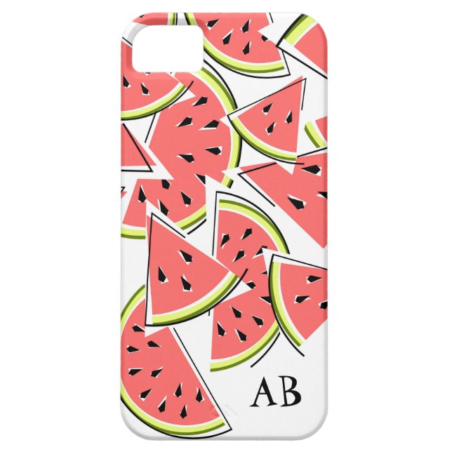 Capas de iphone vertical da melancia "Monograma" (Traseira)