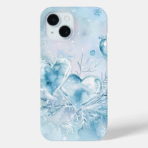 Capas de telefone com Corações Gelados e Flocos de